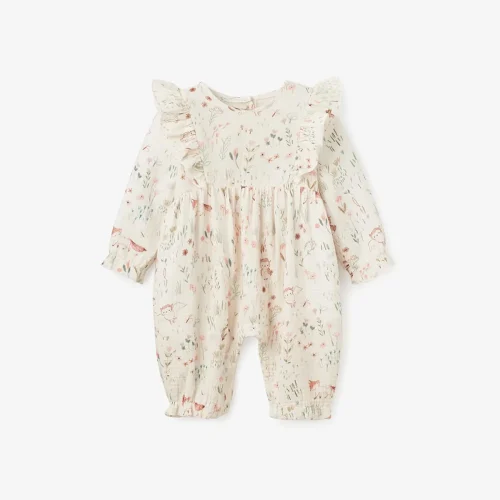Owl Print Organic Baby Jumpsuit
