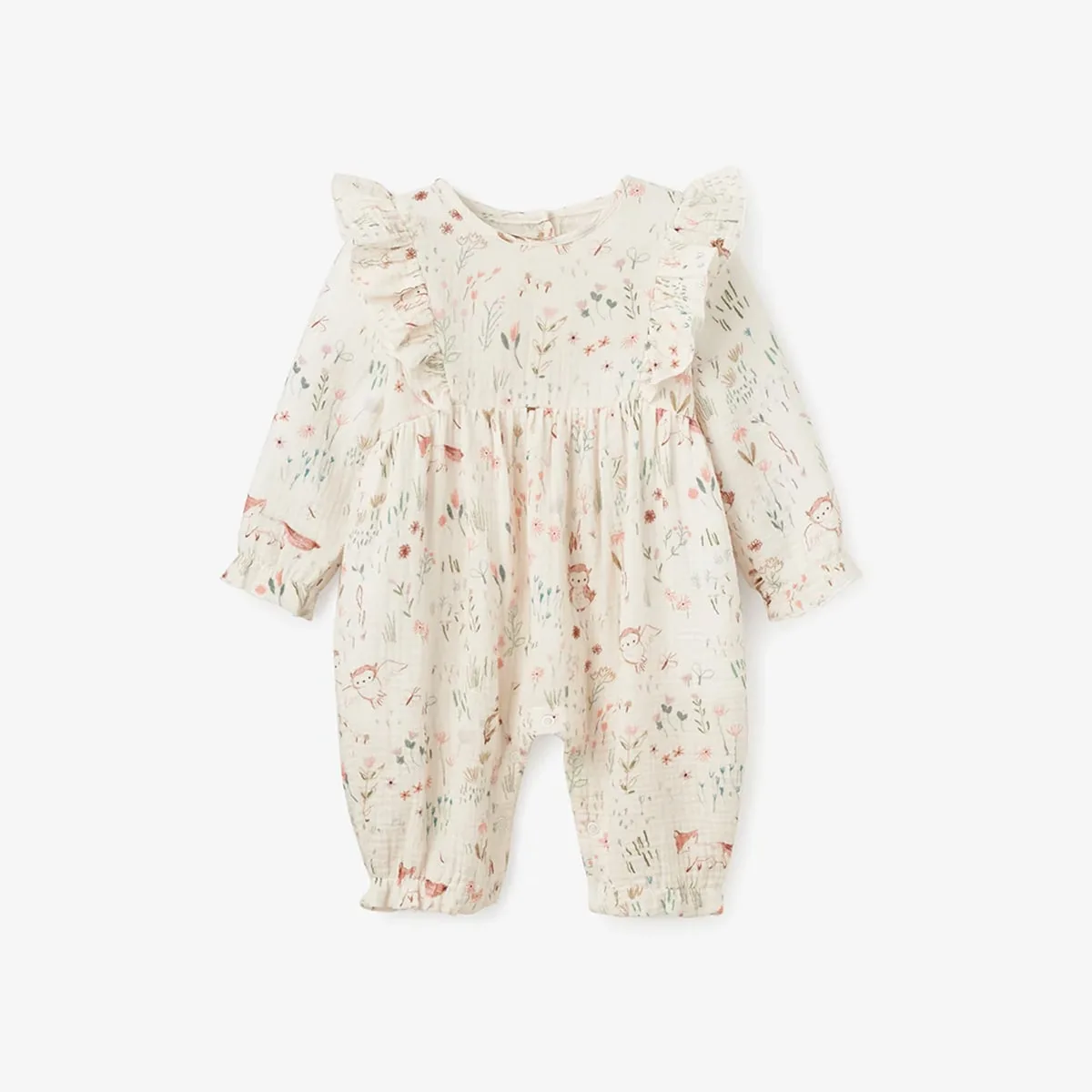Owl Print Organic Baby Jumpsuit