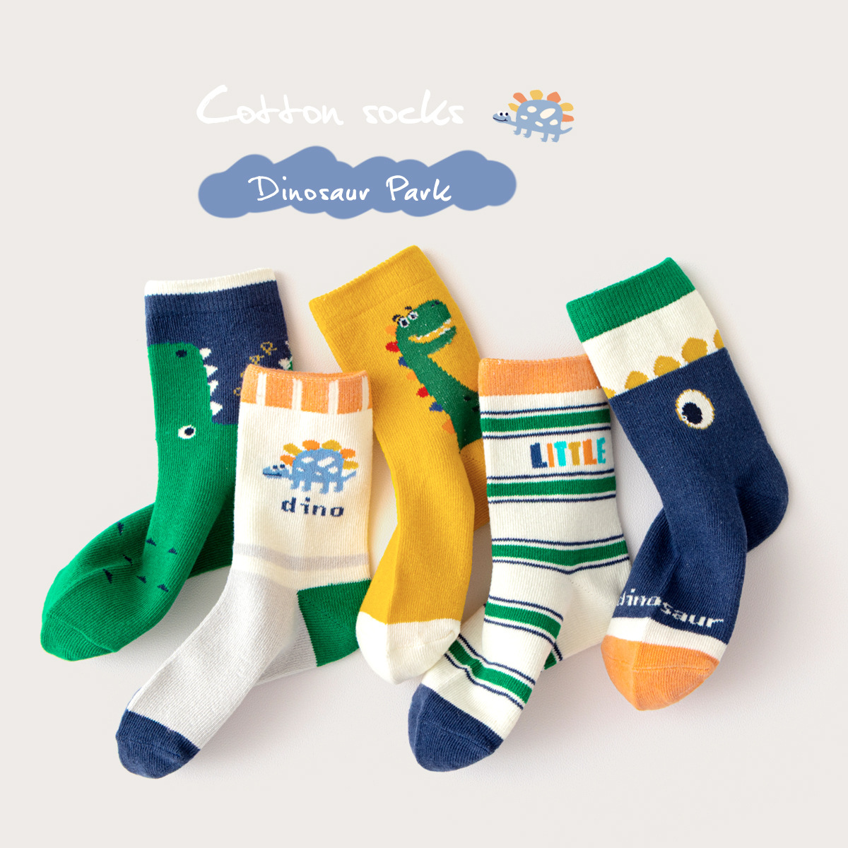 Tất trẻ em khủng long – Cotton dài thoáng khí - Ảnh 4
