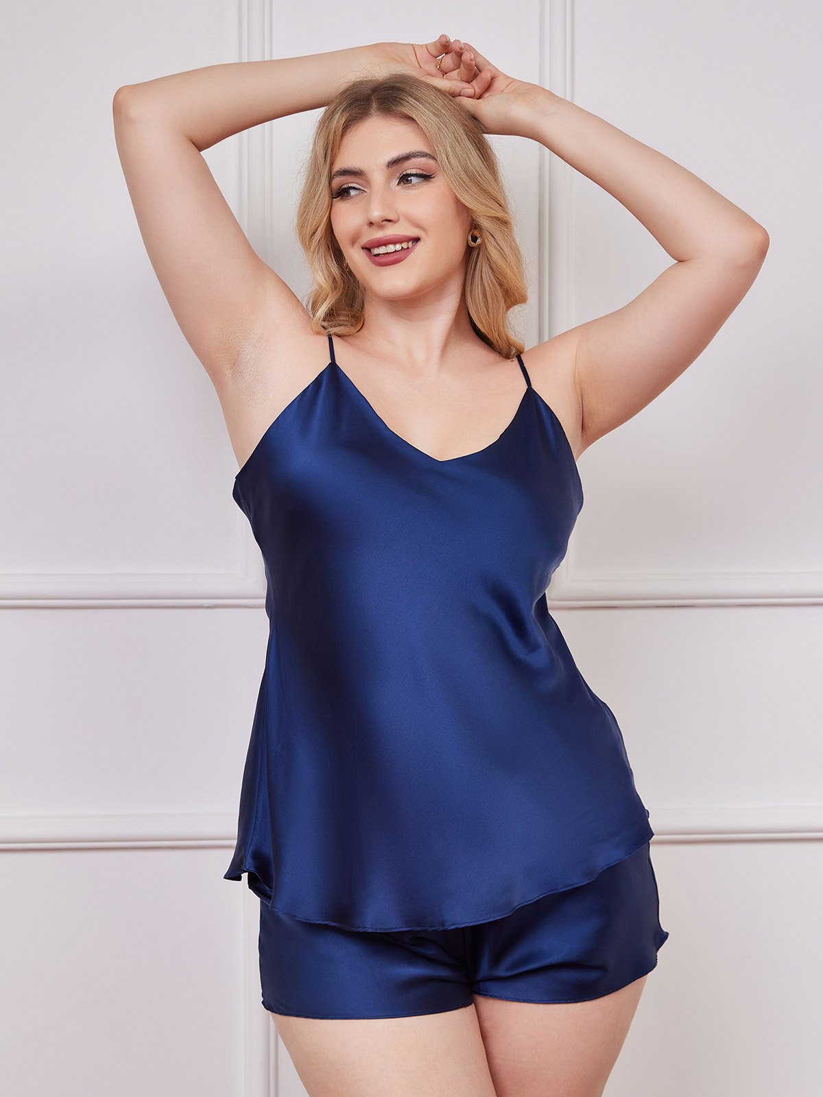 Plus Size Silk Camisole Set – Spaghetti Strap - Image 7
