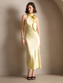 19 Momme Silk Sleeveless Tie-Neck Midi Dress