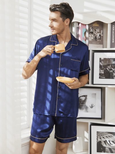Men’s Premium Mulberry Silk Short Pajama Set